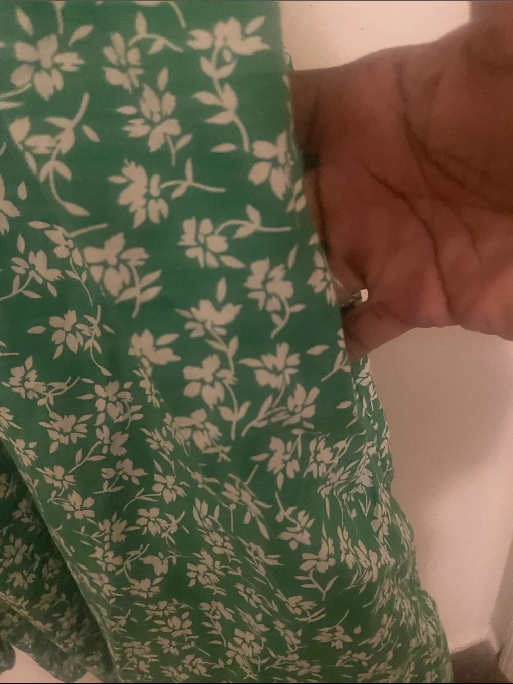 easel Green Floral Puff-Sleeve Dress